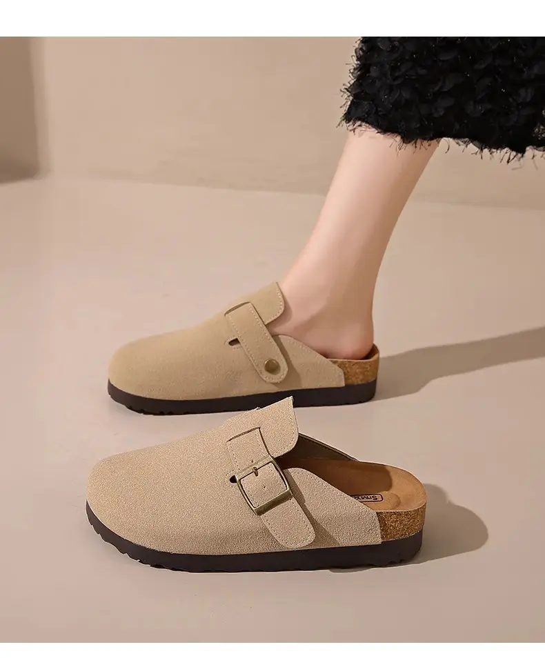 Retro Birkenstock-Style Clogs for Women, Outdoor Wear, 2026 Spring/Summer New Thick-Soled Slip-On Casual Lazy Half-Slipper — feature 9