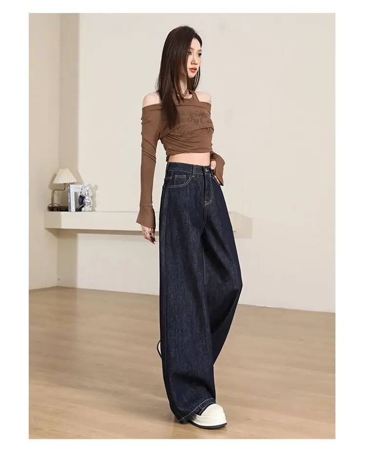 Dark Blue Wide Leg Pants for Women 2025 Spring — feature 10