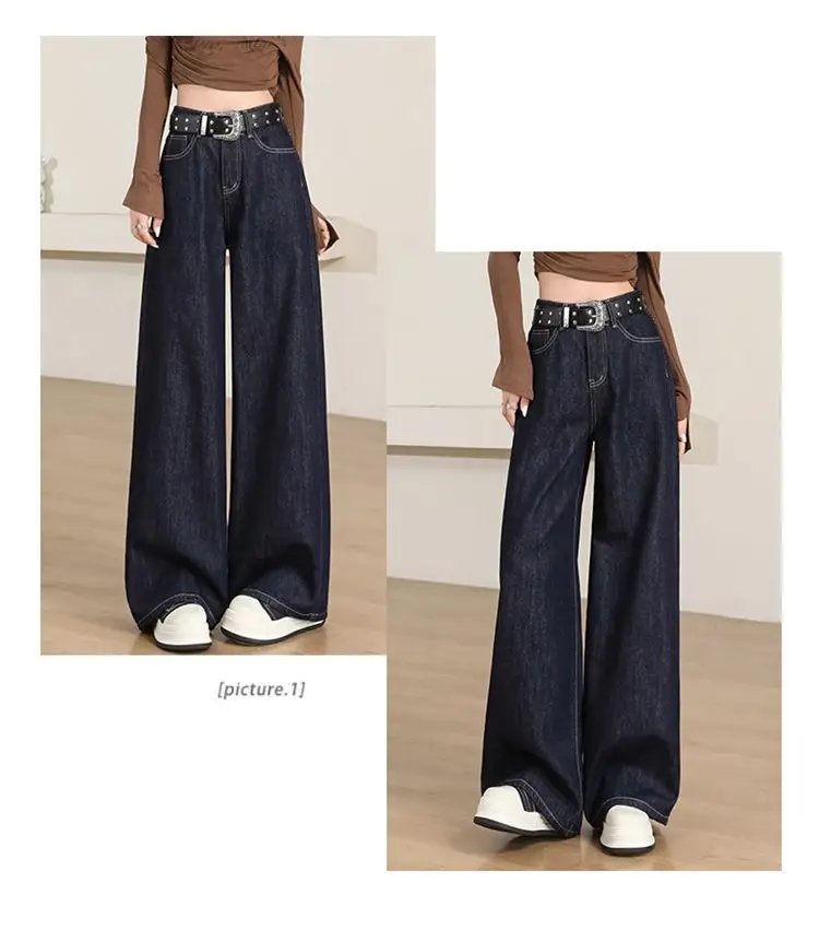 Dark Blue Wide Leg Pants for Women 2025 Spring — feature 9