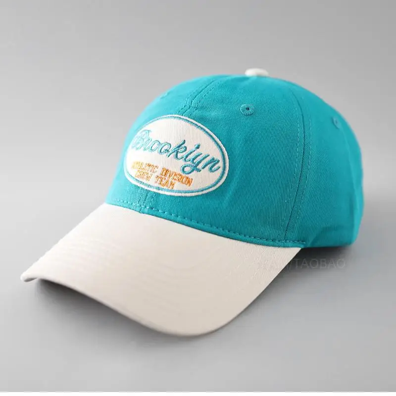 Brooklyn Retro Letter Embroidered Cap Black White - Image 8