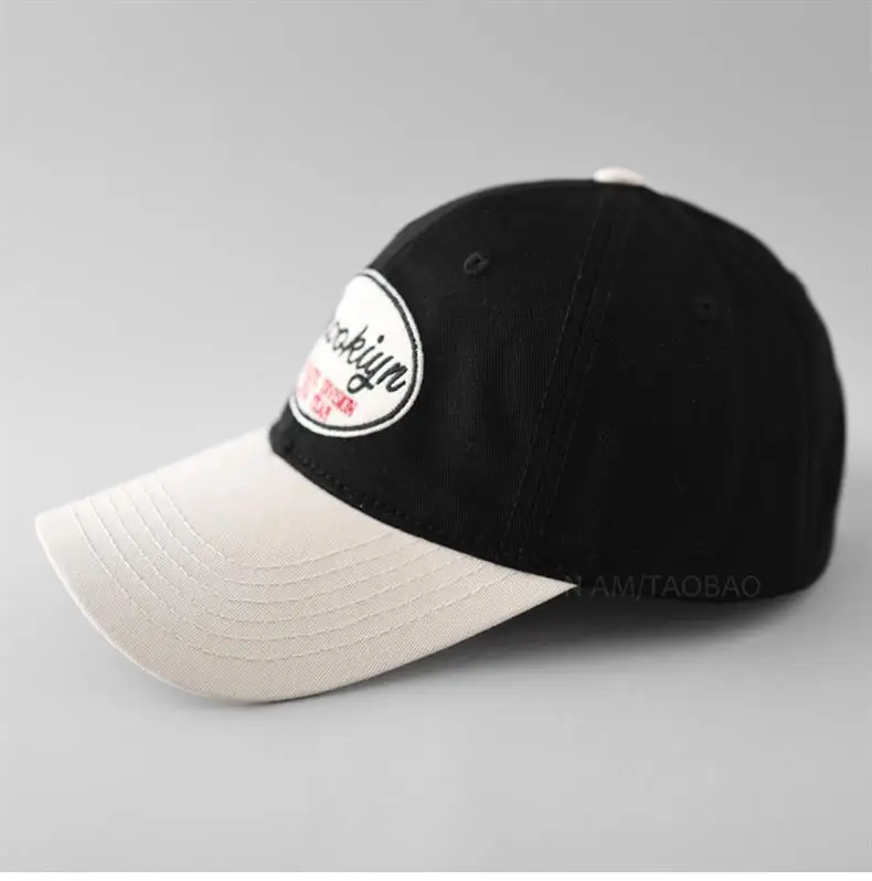 Brooklyn Retro Letter Embroidered Cap Black White — feature 4