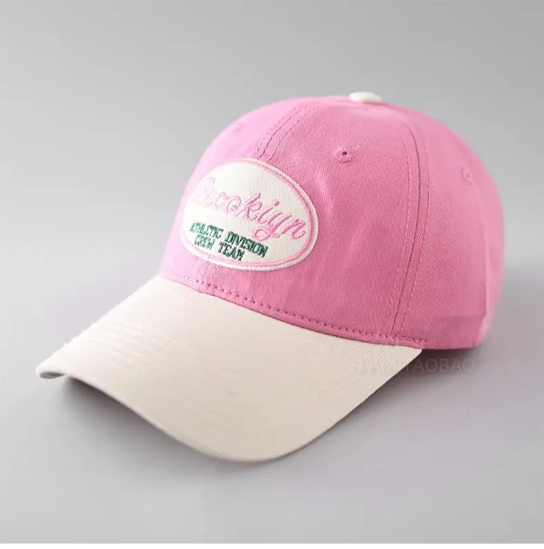 Brooklyn Retro Letter Embroidered Cap Black White — feature 5