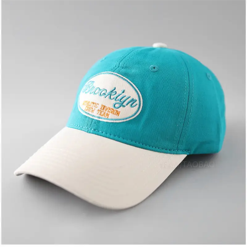 Brooklyn Retro Letter Embroidered Cap Black White - Image 3