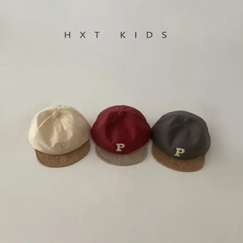 Baby Cap Spring Autumn Color Matching P Letter Soft Top Sunshade Hat - Image 10