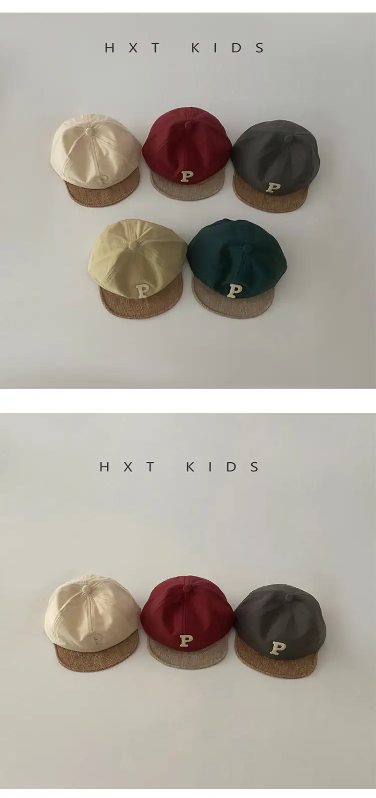 Baby Cap Spring Autumn Color Matching P Letter Soft Top Sunshade Hat — feature 2
