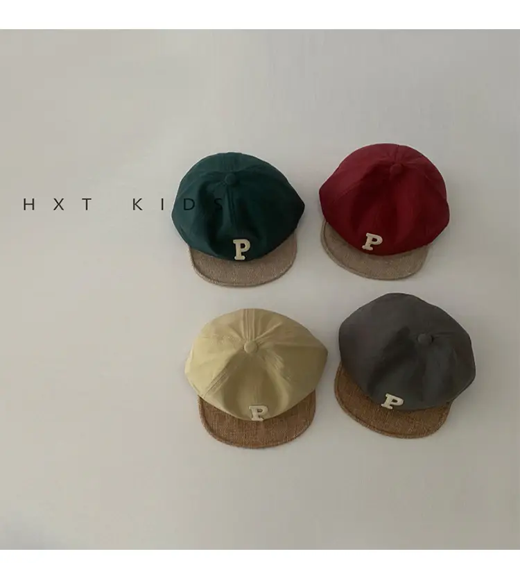 Baby Cap Spring Autumn Color Matching P Letter Soft Top Sunshade Hat — feature 3