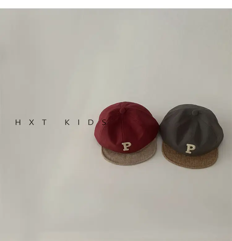 Baby Cap Spring Autumn Color Matching P Letter Soft Top Sunshade Hat — feature 5