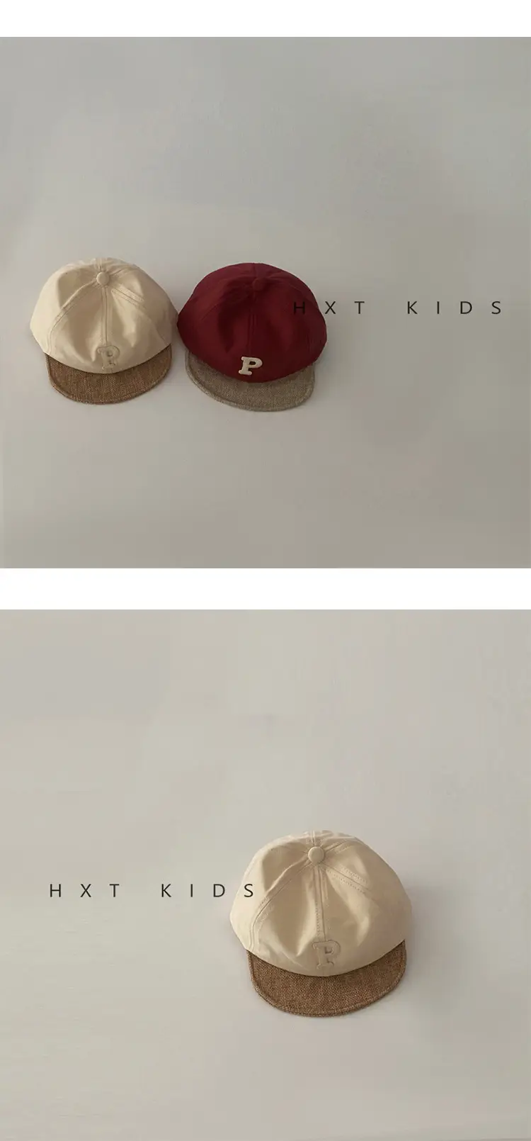 Baby Cap Spring Autumn Color Matching P Letter Soft Top Sunshade Hat — feature 6