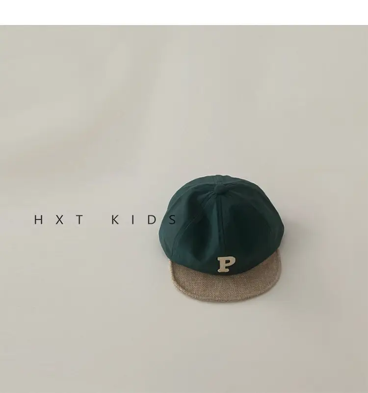 Baby Cap Spring Autumn Color Matching P Letter Soft Top Sunshade Hat — feature 7