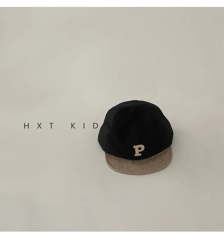 Baby Cap Spring Autumn Color Matching P Letter Soft Top Sunshade Hat — feature 9