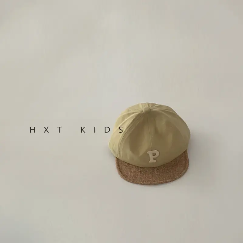 Baby Cap Spring Autumn Color Matching P Letter Soft Top Sunshade Hat - Image 5