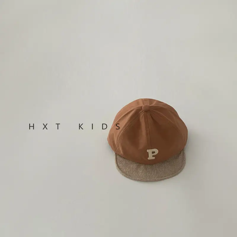 Baby Cap Spring Autumn Color Matching P Letter Soft Top Sunshade Hat - Image 7