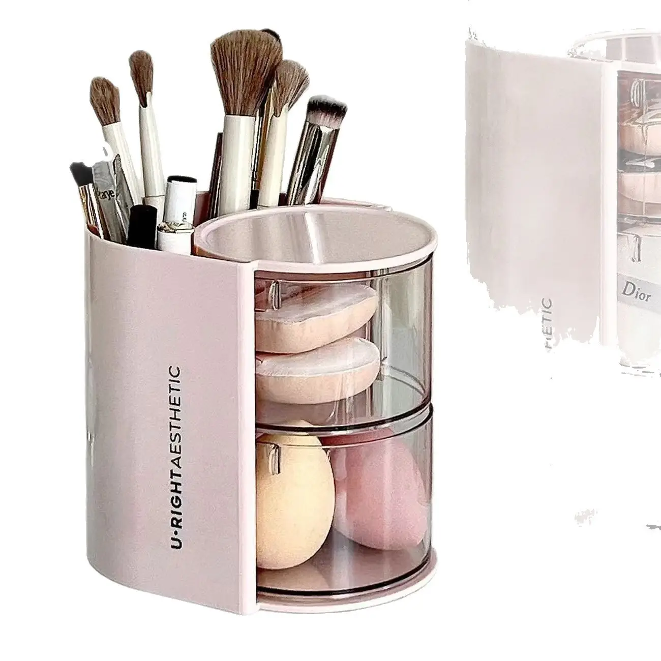 Rose Gold Makeup Brush & Egg Storage Rack 12x36cm