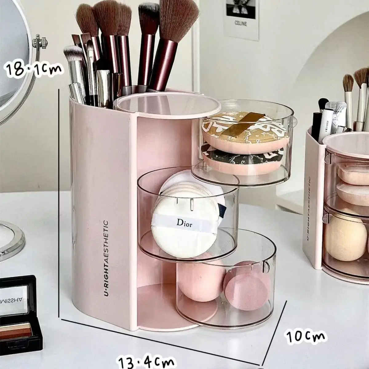 Rose Gold Makeup Brush & Egg Storage Rack 12x36cm — feature 6