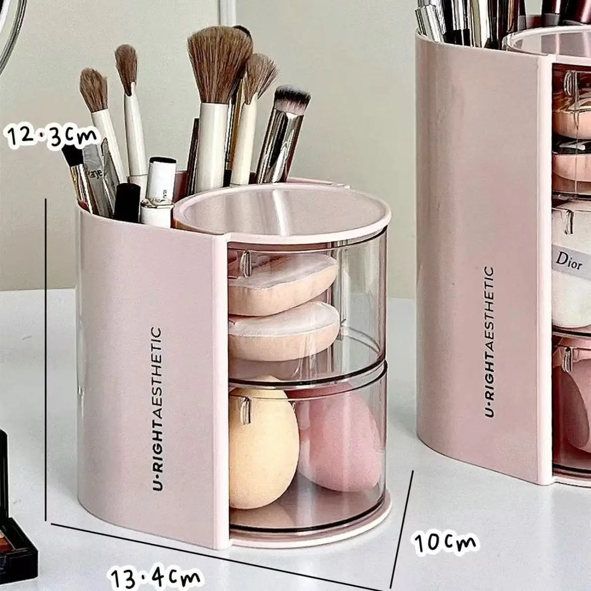 Rose Gold Makeup Brush & Egg Storage Rack 12x36cm — feature 7