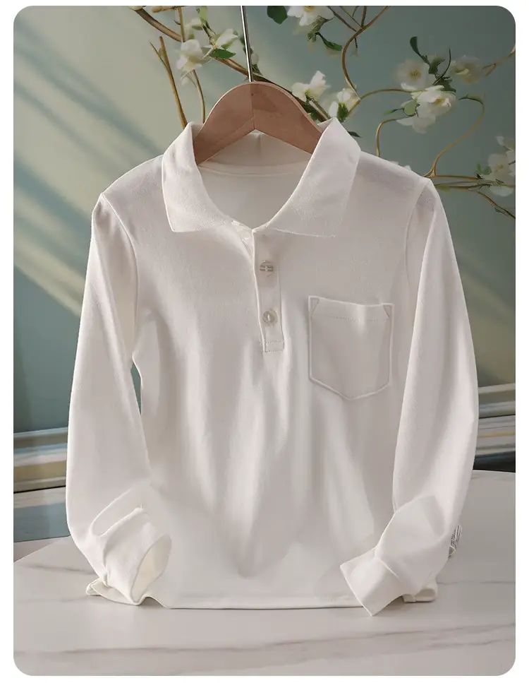 Girls Cotton Long Sleeve T-Shirt White All Season — feature 12