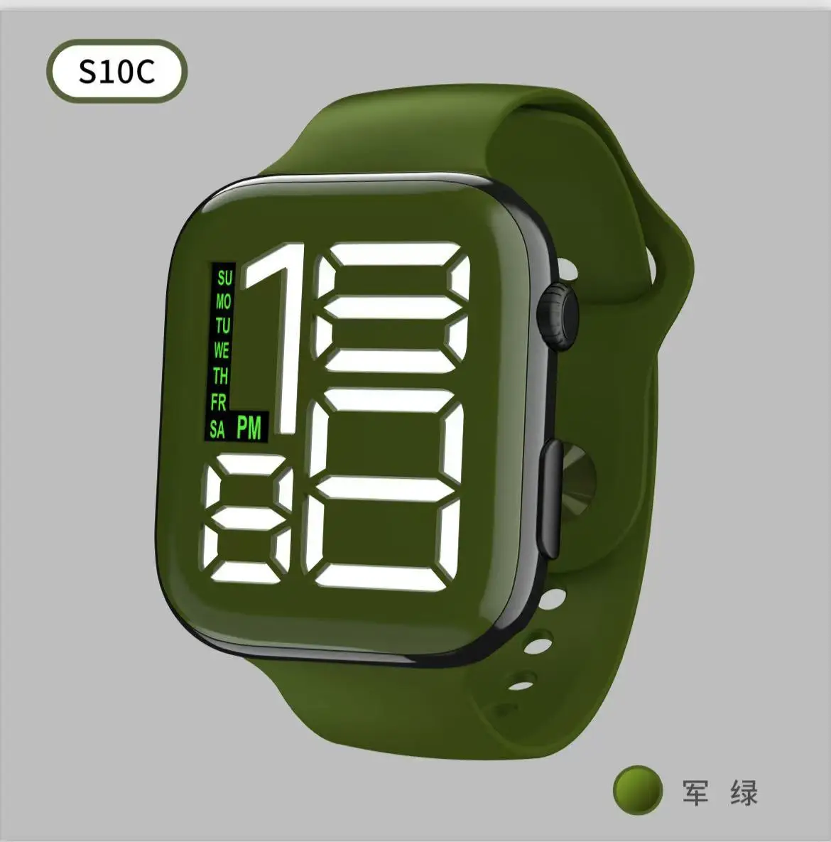 LED Night Light Square Watch for Men Women Multi Color - Image 6