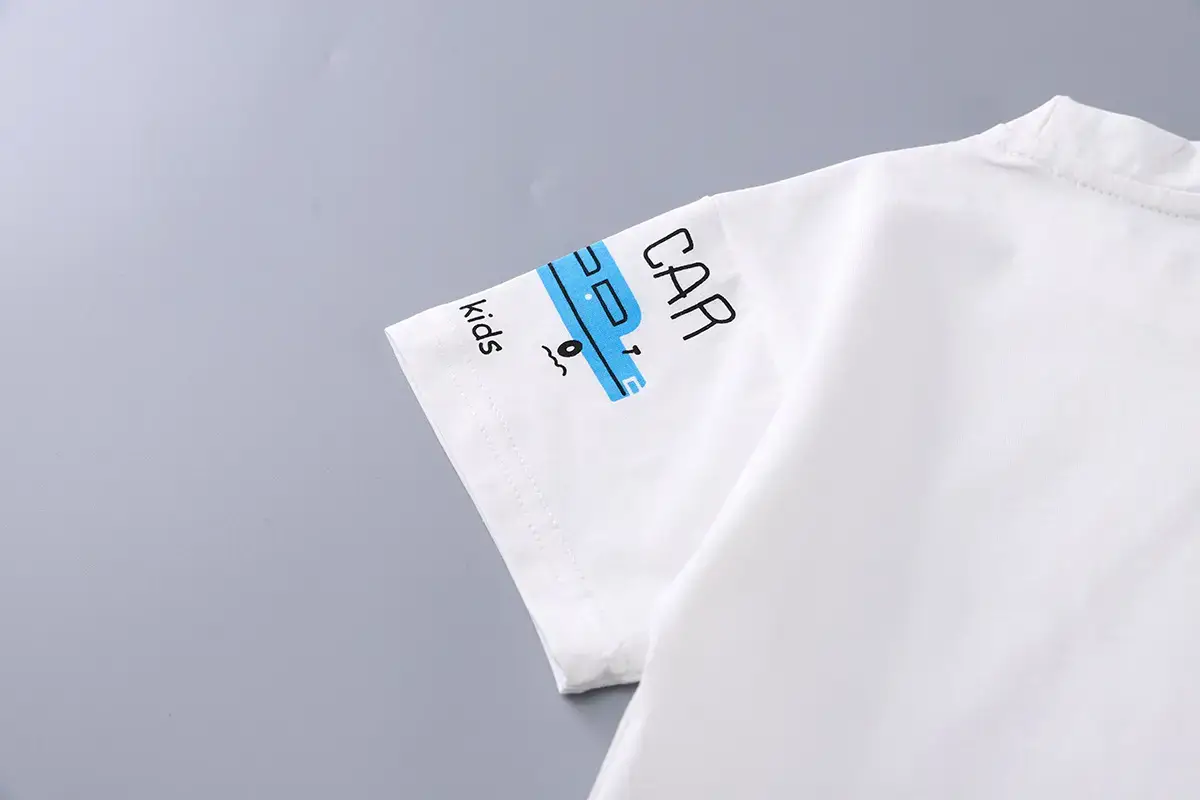Girls White Graffiti T-Shirt & Black Shorts Set — feature 13