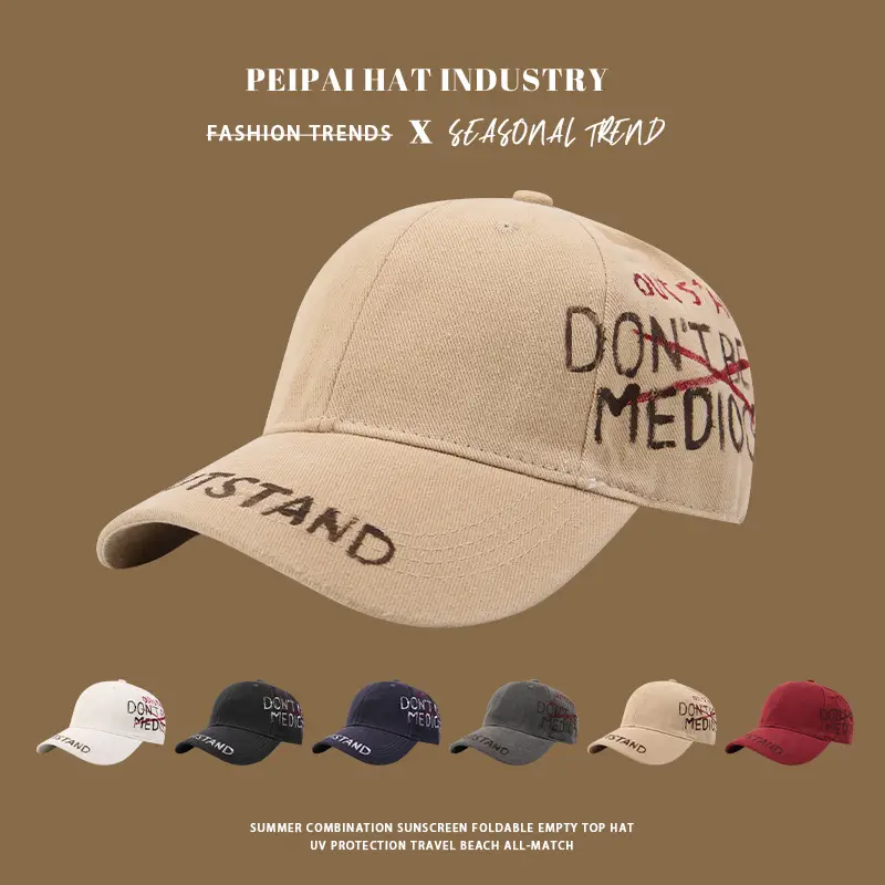 Personalized Washed Baseball Caps with Street Letters - Image 7