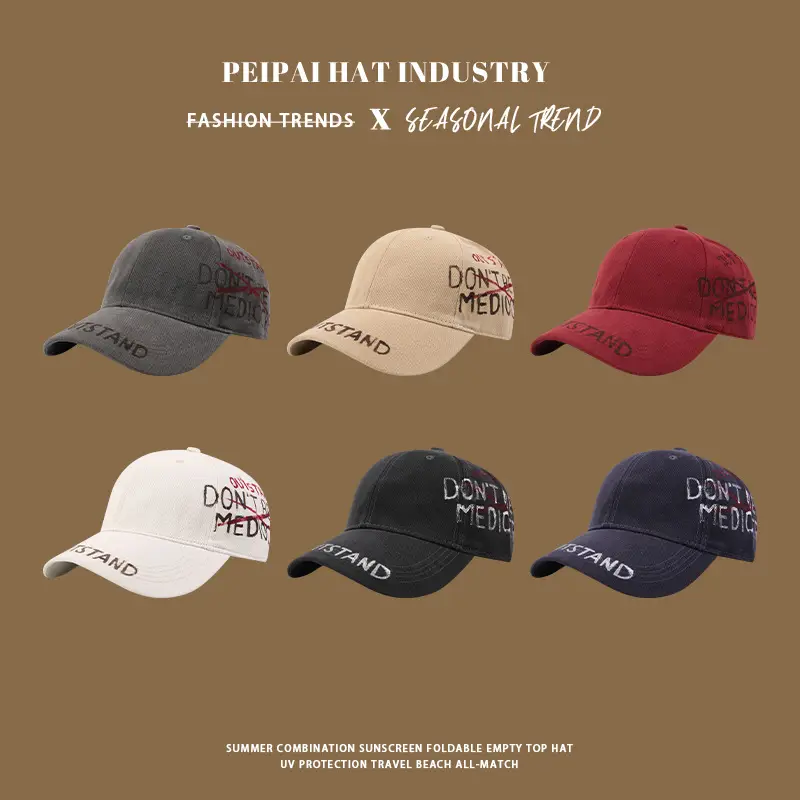Personalized Washed Baseball Caps with Street Letters - Image 8