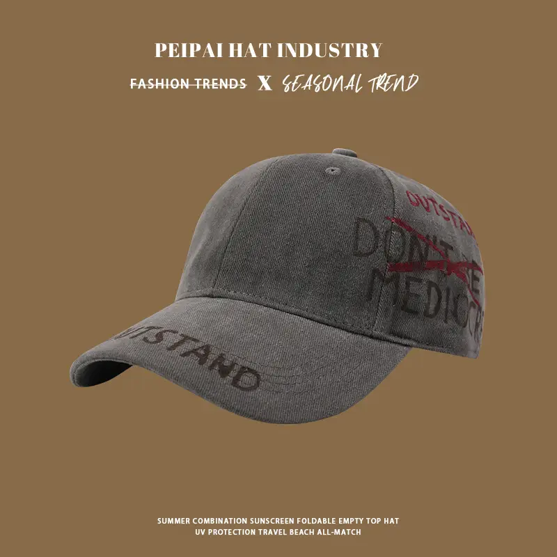 Personalized Washed Baseball Caps with Street Letters — feature 3