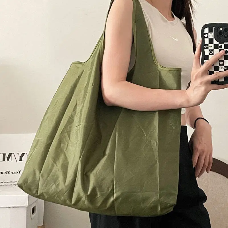 Green Drawstring Tote Bag with Yellow Handles — feature 22