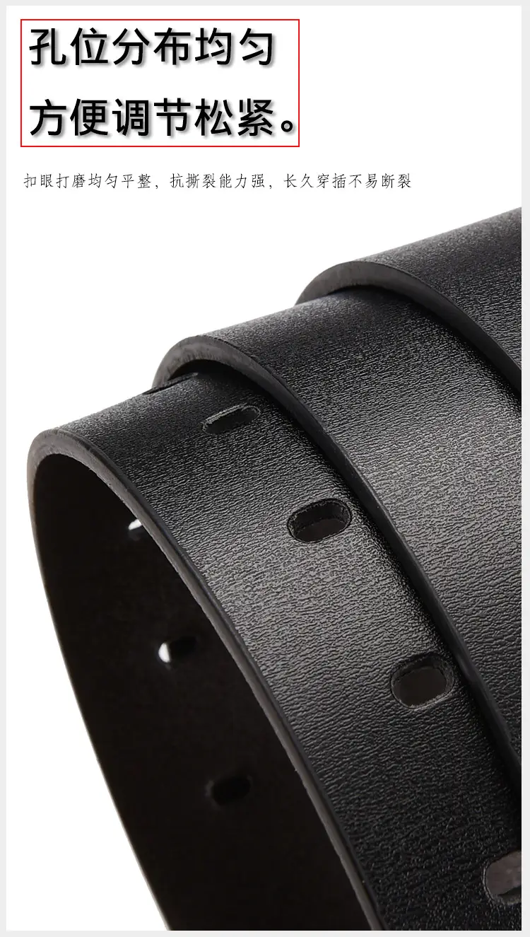 Men's Black Leather Belt with Silver Buckle — feature 6