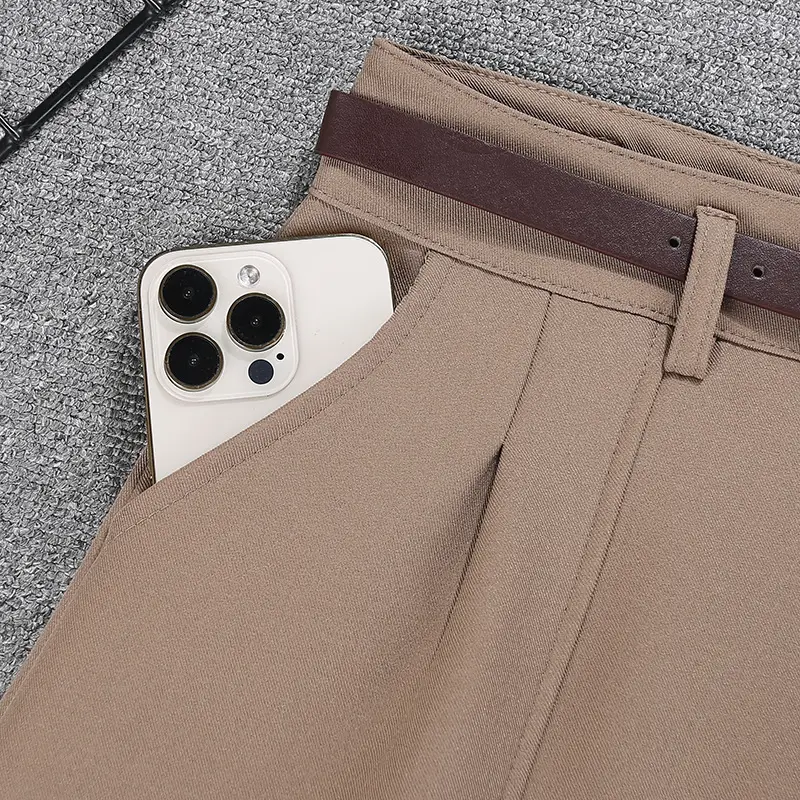 White Belted High Waist Shorts for Women - Image 7