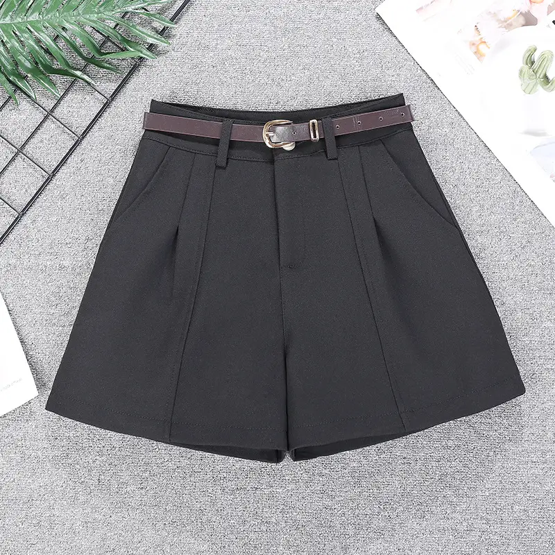 White Belted High Waist Shorts for Women — feature 10
