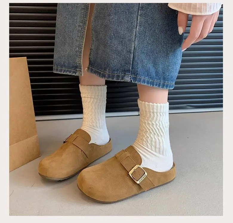 Vintage French Style Brown Flat Slippers Women's 2025 — feature 13