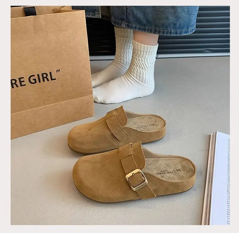 Vintage French Style Brown Flat Slippers Women's 2025 — feature 15