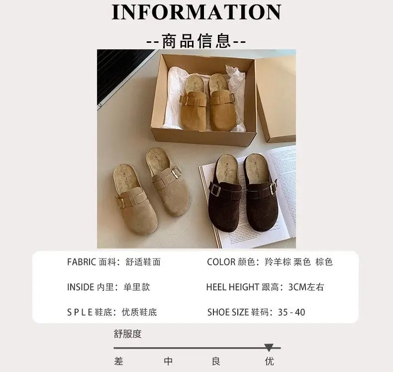 Vintage French Style Brown Flat Slippers Women's 2025 — feature 2