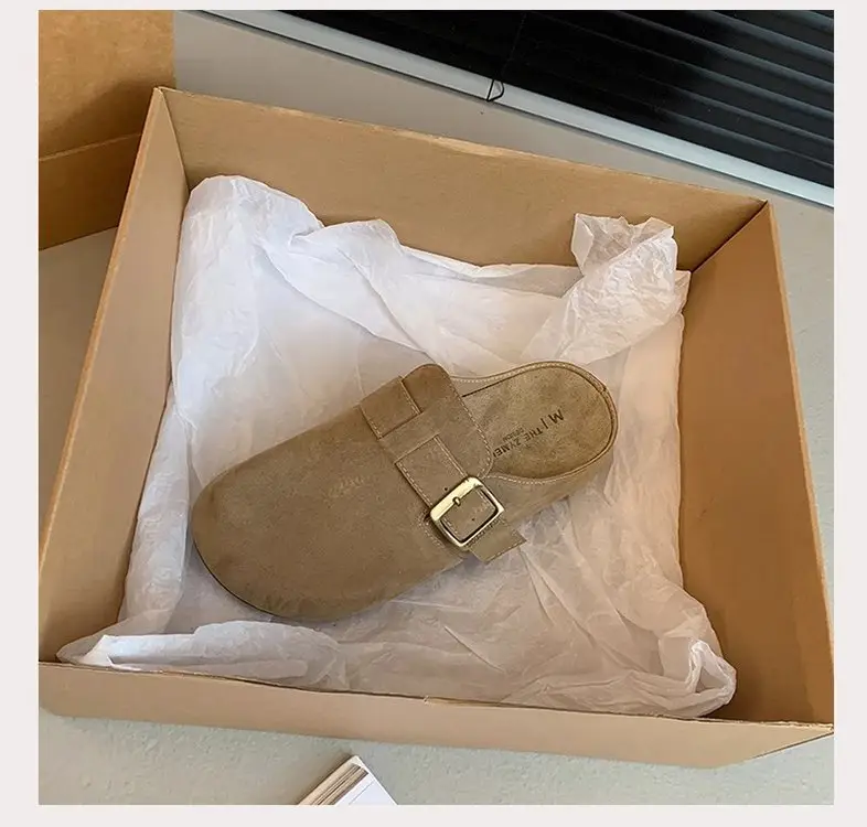 Vintage French Style Brown Flat Slippers Women's 2025 — feature 22