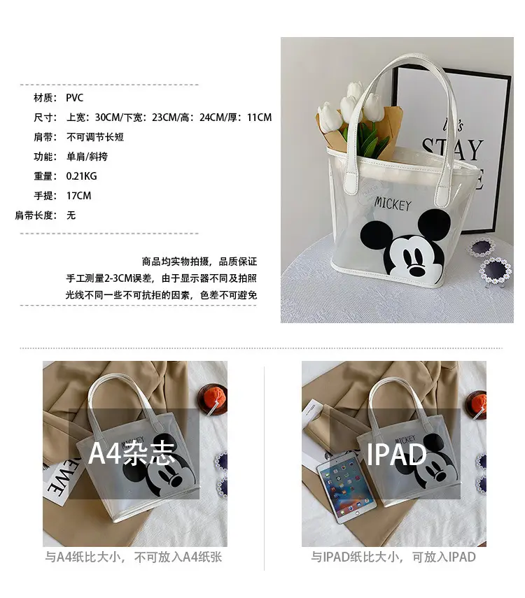 Mickey Mouse Transparent Cartoon Tote Bag for Women — feature 17
