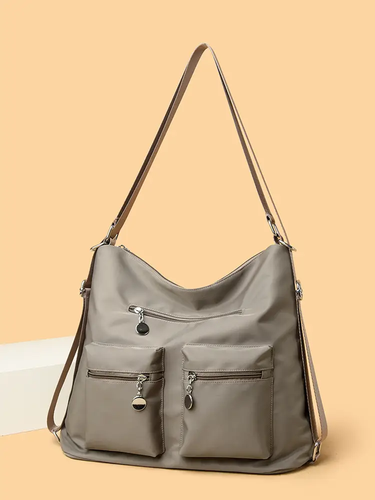 Black Bamboo Print Crossbody Tote Bag for Women
