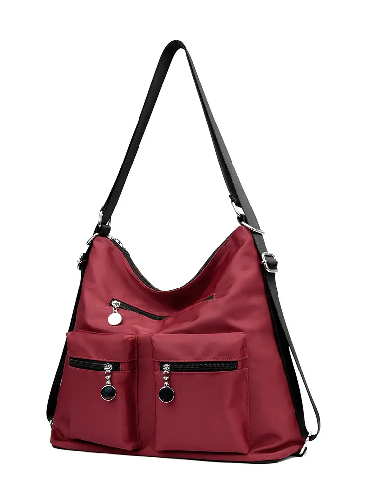 Black Bamboo Print Crossbody Tote Bag for Women