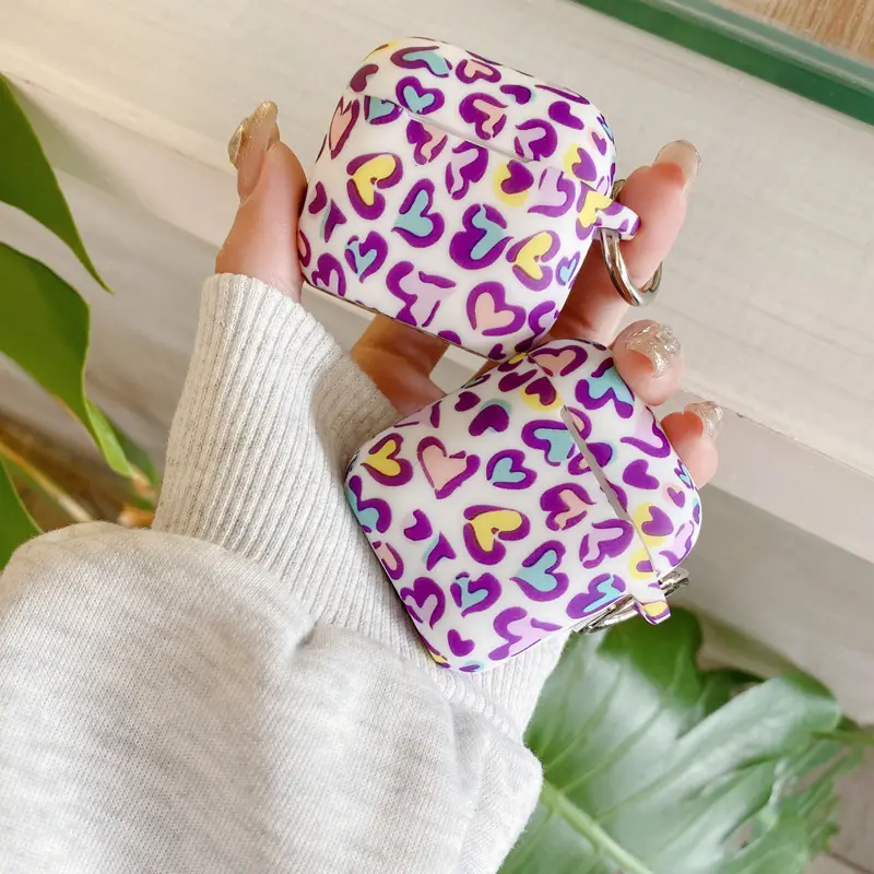 Purple Apple Headphone Case with Keychain Design - Image 4