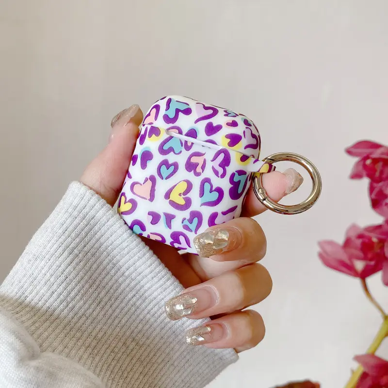 Purple Apple Headphone Case with Keychain Design - Image 6