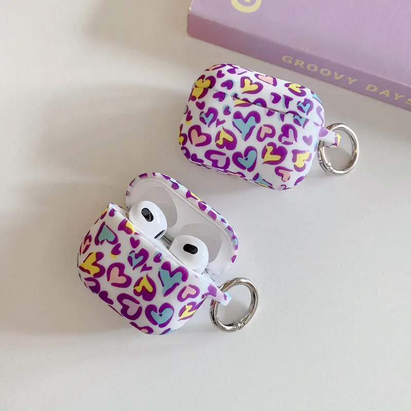 Purple Apple Headphone Case with Keychain Design — feature 6