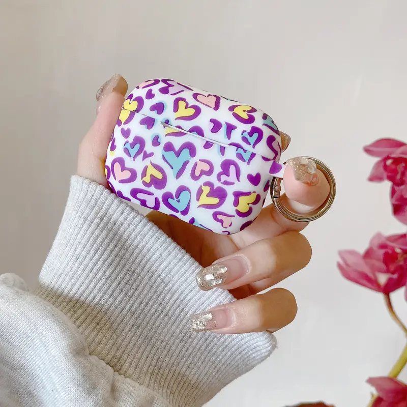 Purple Apple Headphone Case with Keychain Design — feature 8