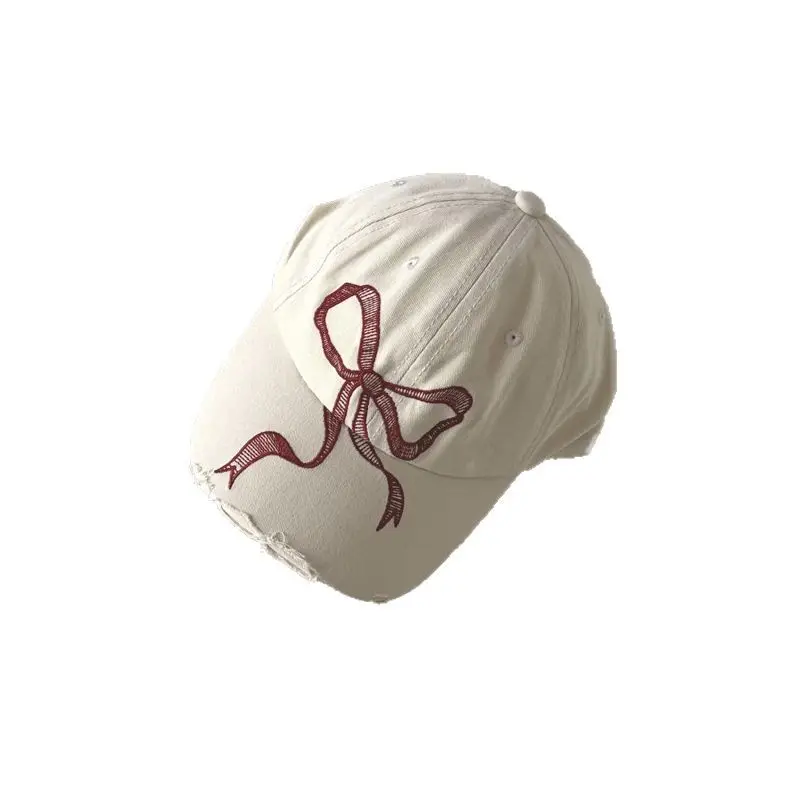 Girls Baseball Bowknot Sunshade Cap 3 Colors