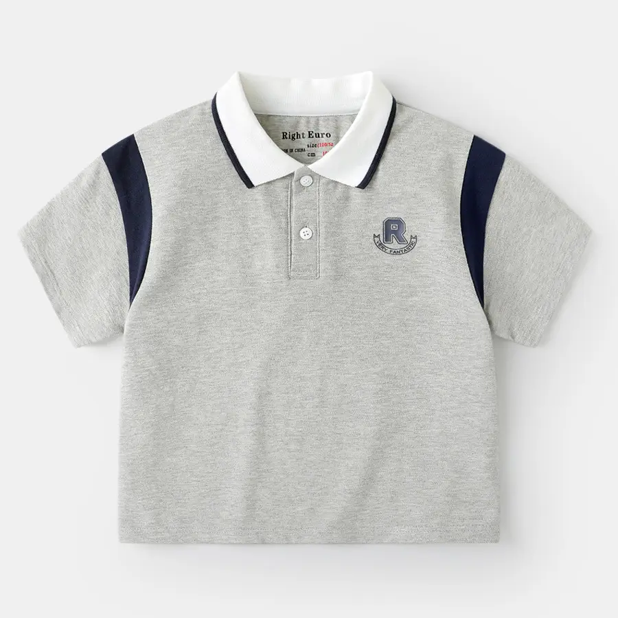 Boys Polo Shirt White Blue 3-in-1 Summer Wear