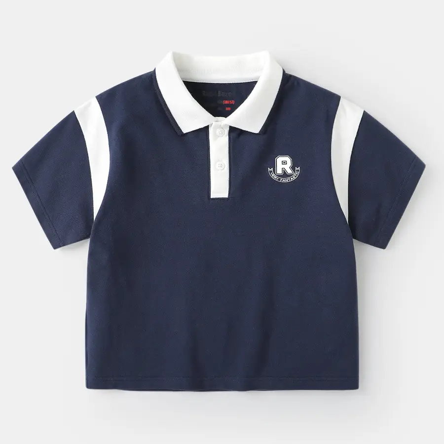 Boys Polo Shirt White Blue 3-in-1 Summer Wear