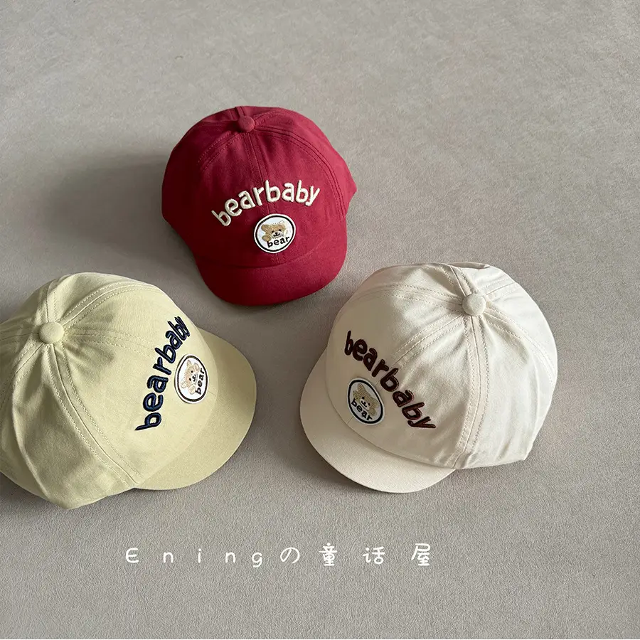 White Bearbaby Baseball Cap for Kids Spring Autumn