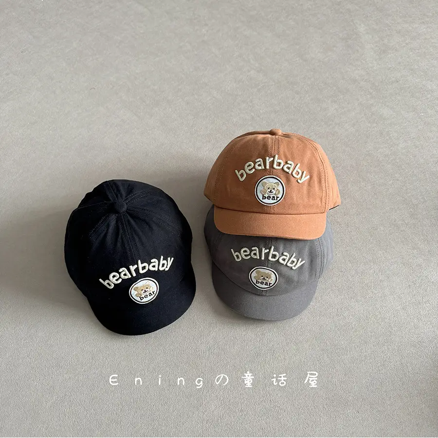 White Bearbaby Baseball Cap for Kids Spring Autumn