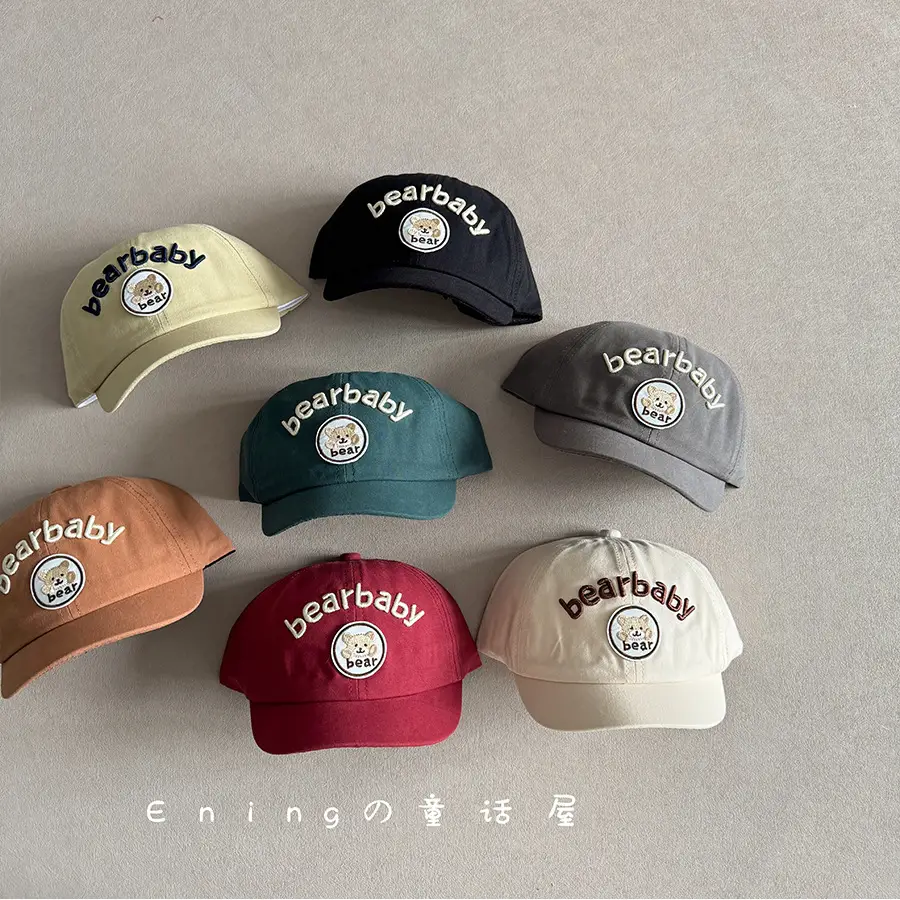 White Bearbaby Baseball Cap for Kids Spring Autumn