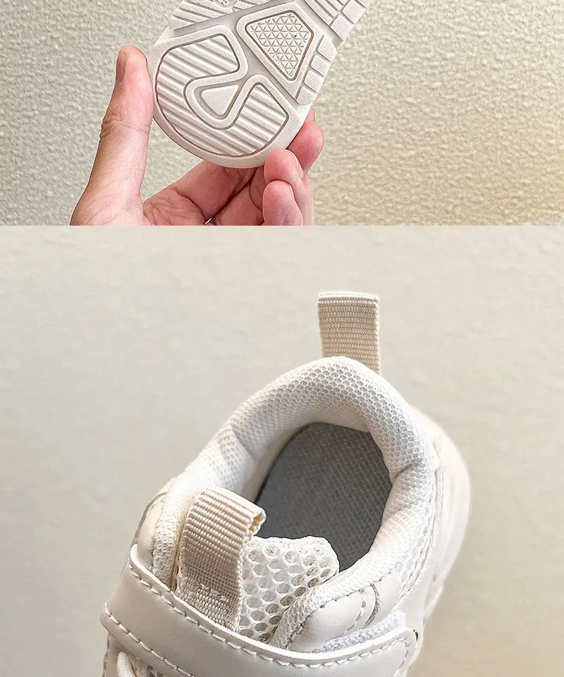 White Soft Sole Toddler Sneakers for 1-23Yrs — feature 2