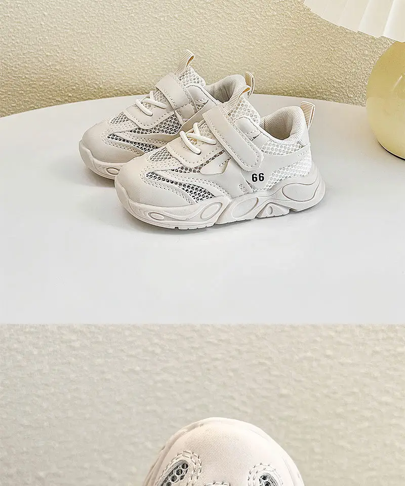 White Soft Sole Toddler Sneakers for 1-23Yrs — feature 5