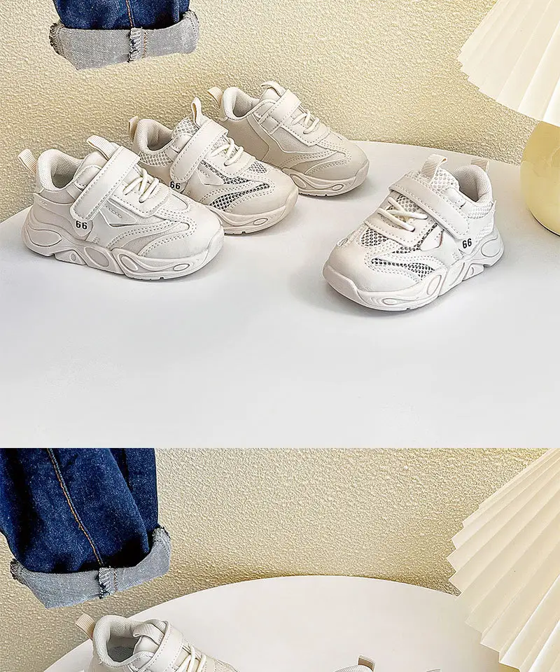 White Soft Sole Toddler Sneakers for 1-23Yrs — feature 6
