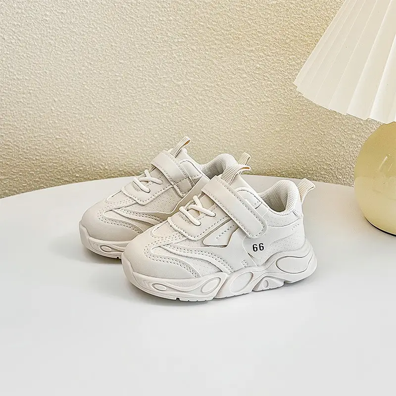 White Soft Sole Toddler Sneakers for 1-23Yrs